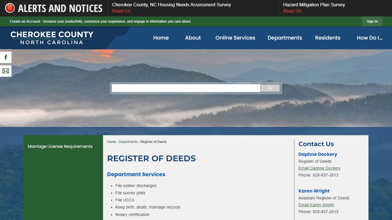 Register of Deeds | Cherokee County, NC